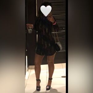 B. Darlin Long Sleeve Multi Color Sparkle Bodycon Mini Dress